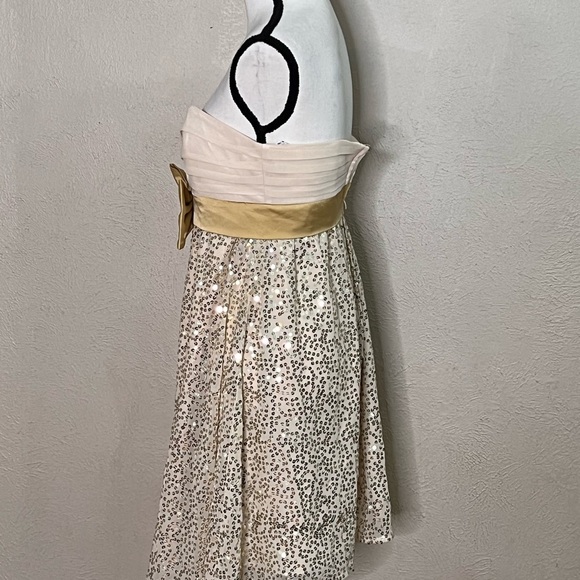 Betsey Johnson gold sequin strapless mini dress - Picture 6 of 9